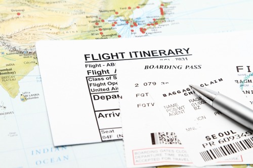 Flight Itinerary,boarding pass and baggage claim