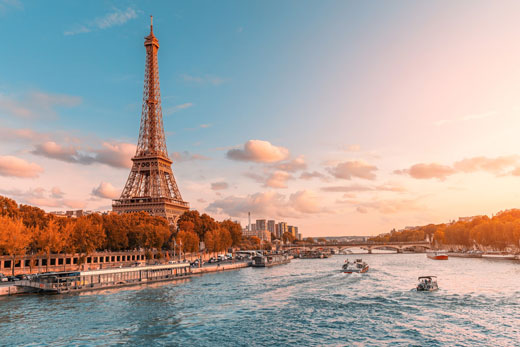 Paris, France and Seine River