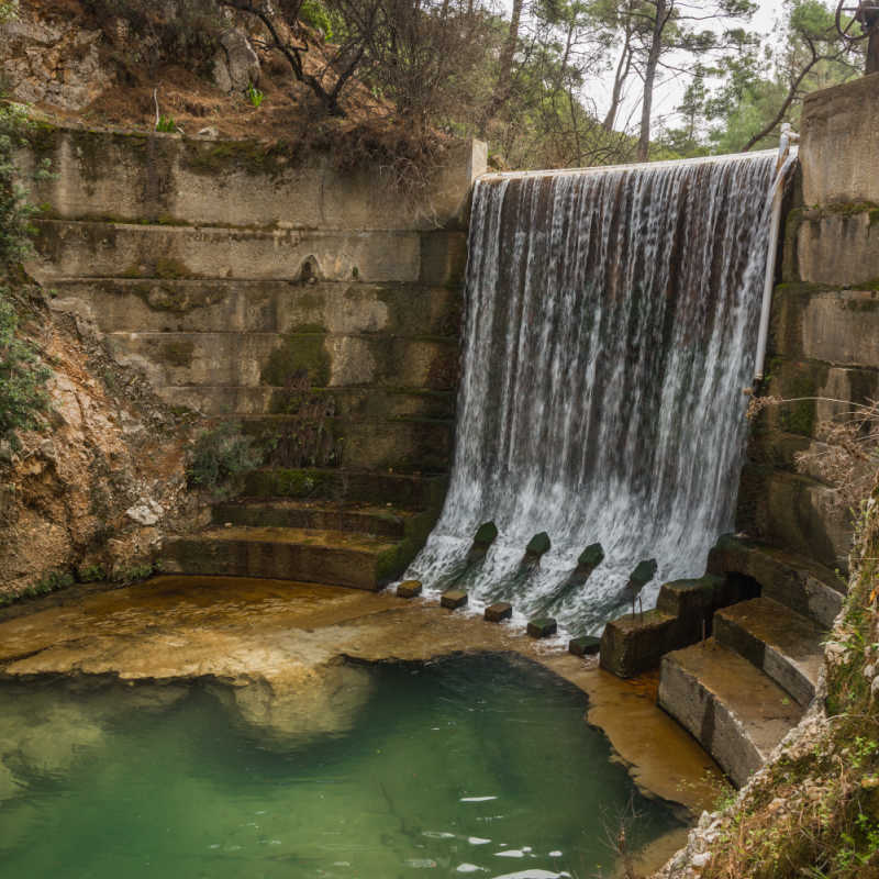 Greece Tinos Waterfall near Seven Springs