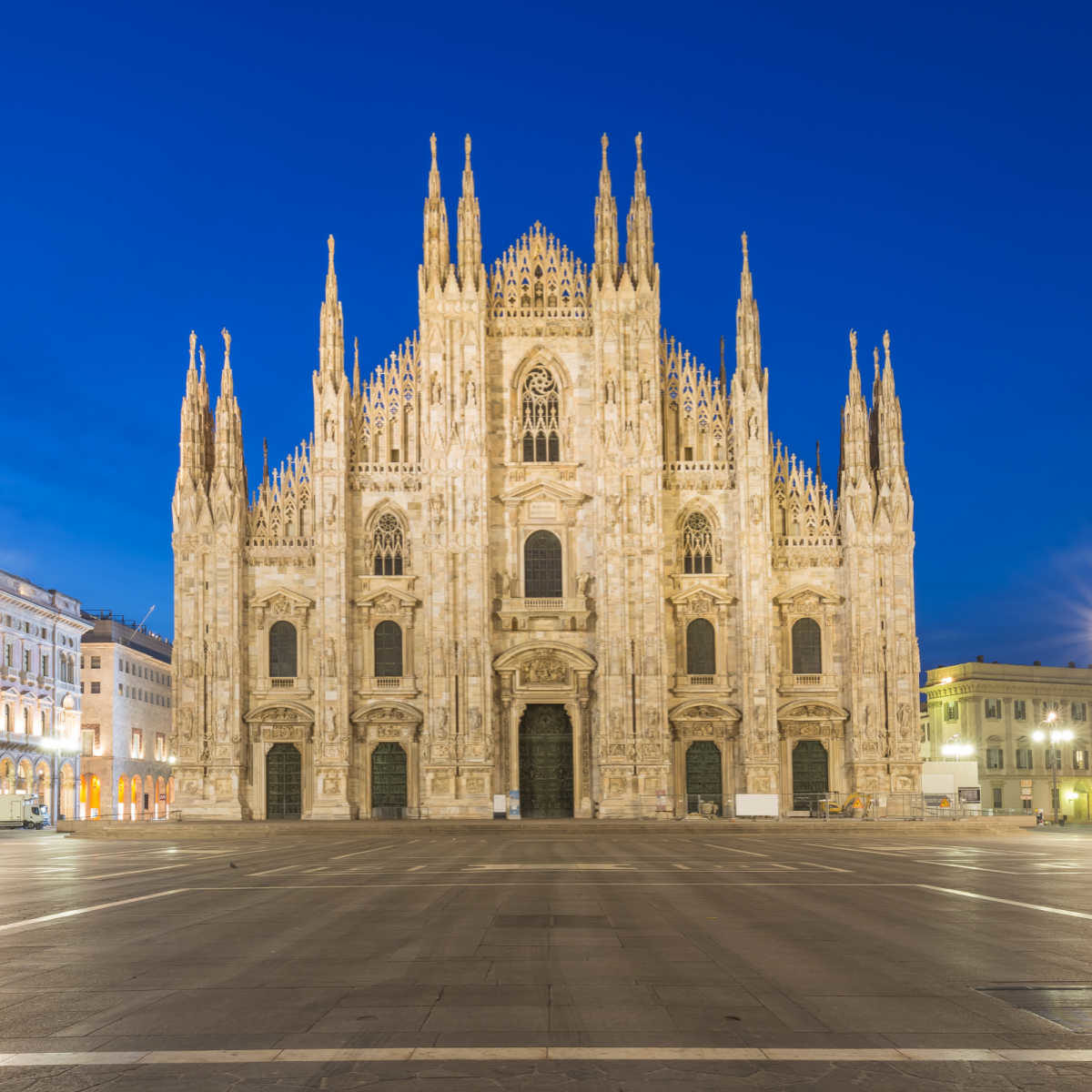 Twilight of Duomo Milan Cathedral in Italy