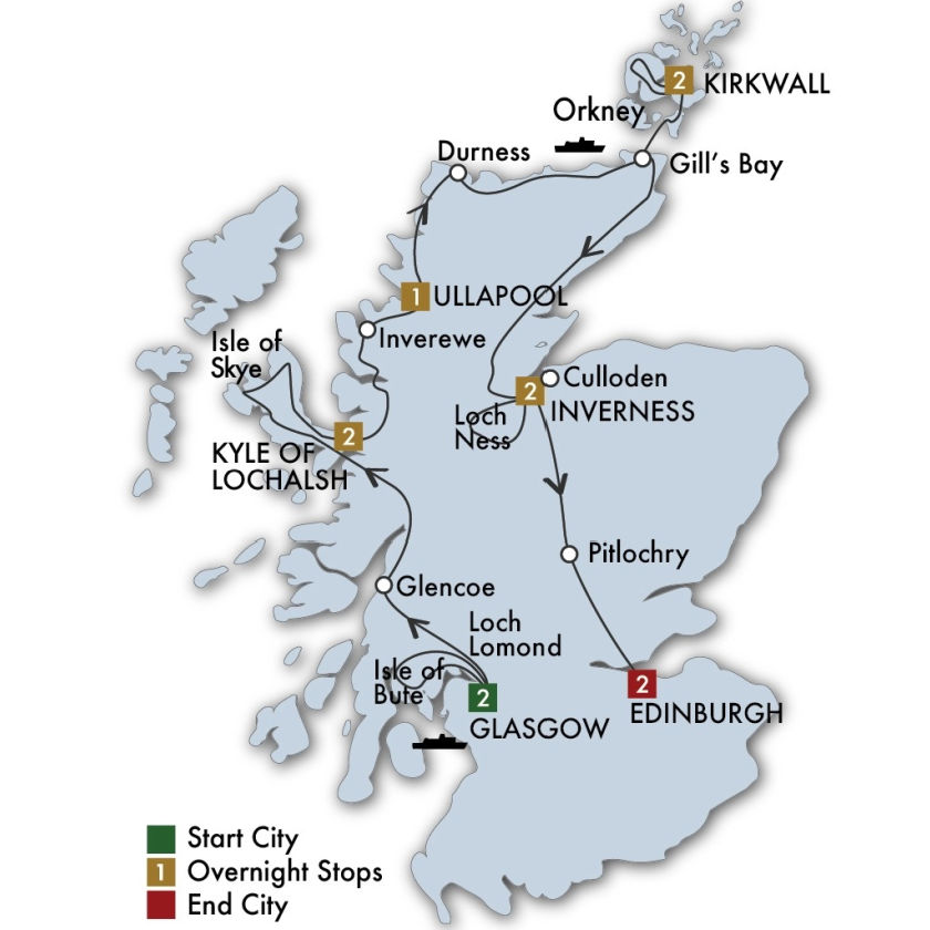 Scotland Isles and Glens Map